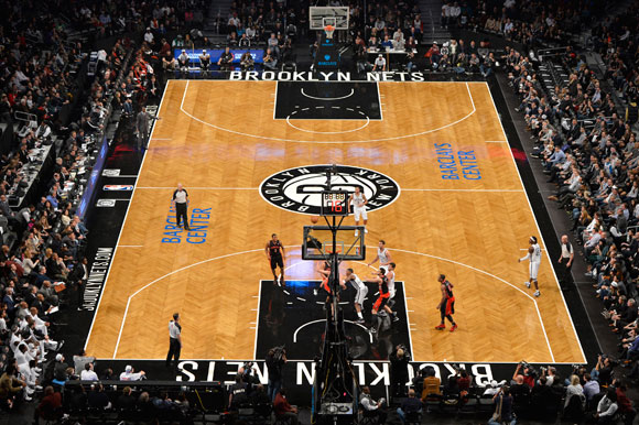 Brooklyn Nets Actual Inaugural 2012 Hardwood Basketball Court 