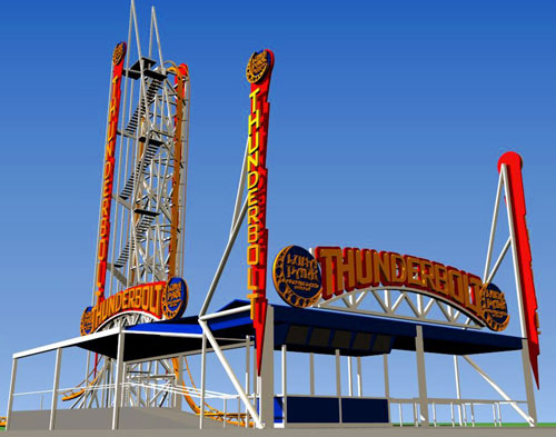 Lightning strikes twice! Second Thunderbolt roller coaster breaks ...