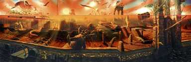 SCI-FI MURAL PREDICTS BLEAK FUTURE