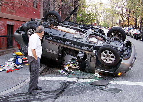 A messy crash on Berkeley Place