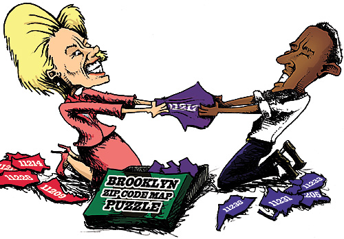 Battle for the $oul of Brooklyn: Obama and Clinton fighting ZIP by ZIP