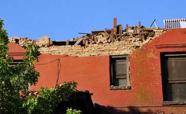 Building, hope collapses on Clark St.
