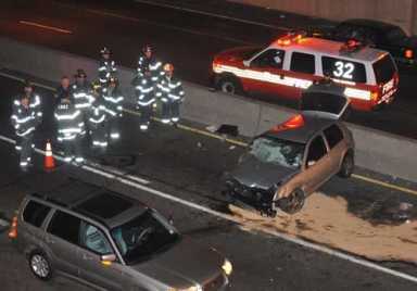 Two-car crack-up on Prospect Expressway
