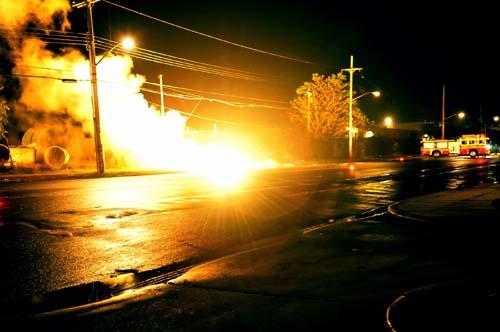 Lightning strikes on Knapp Street