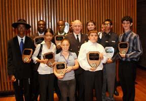 Brooklyn youth try on police brass