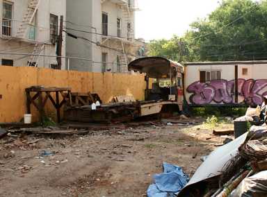 Trolley dodger! Lyceum site under construction