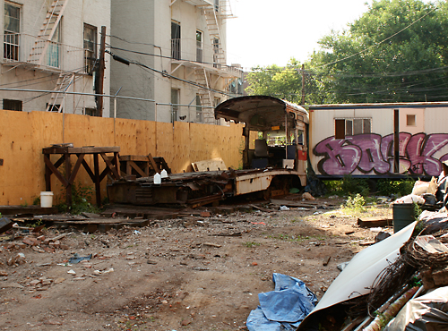 Trolley dodger! Lyceum site under construction