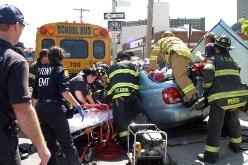 Motorist trapped after collision