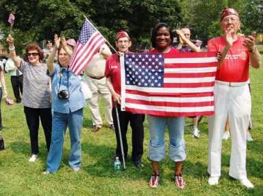 Stars & stripes fly high over John Paul Jones Pk