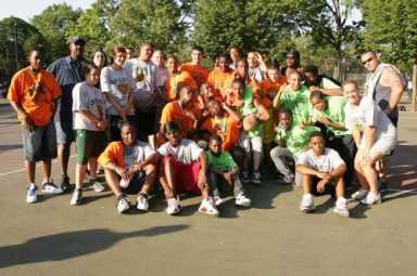 Local hoop stars charge the lane