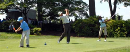 Military kids tee off with the pros – Youngsters go full swing on Congressional Country Club course