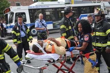 Crack up with cars, bus