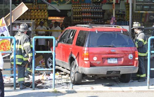 Runaway SUV slams into supermarket