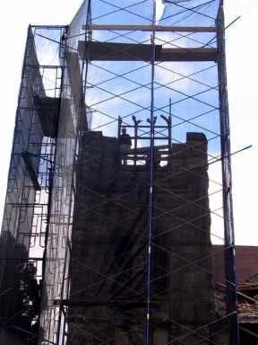 Church going brick by brick