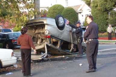 Three hurt in minivan collision