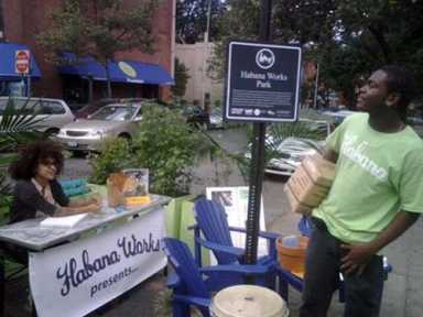 From parking spot to outdoor playpen