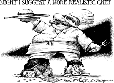 Our cartoonist has a beef with some restaurants