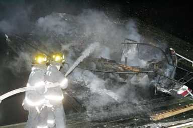 Boat goes up in flames