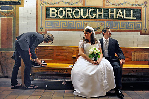 There went the bride — on the 4 train