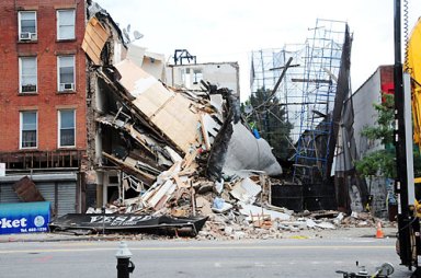 Myrtle Ave building collapse looked bad, but injuries are minor