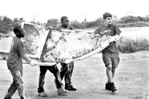 Scouts help ‘Floyd’ clean up its act