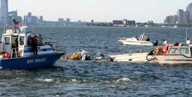 Water rescuers hook sinker