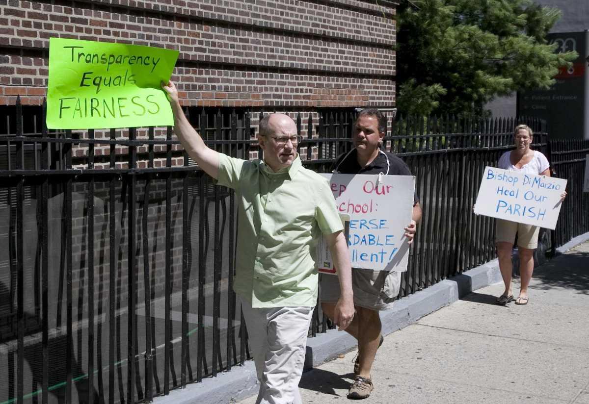 Parents protest St. Saviour pastor — again