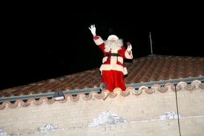 Santa claus drops in on Good Shepherd church