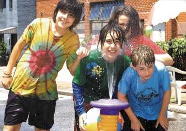 Neighborhood fun in the sun on Garfield PL.