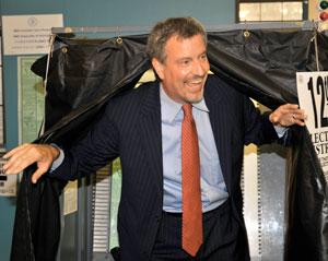 de Blasio and Green in run off