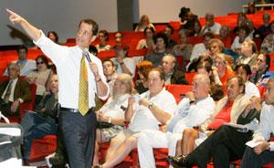 Health care forum turns raucous