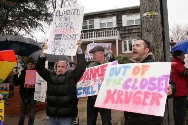 LGBT protestors hit Kruger’s turf