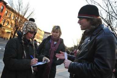 Sidewalk global warming has a message for President Obama in Copenhagen