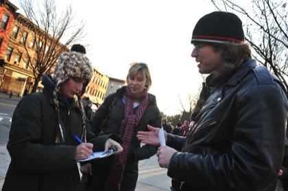Sidewalk global warming has a message for President Obama in Copenhagen