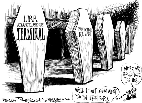 Roofus: LIRR has ringed new terminal with coffins