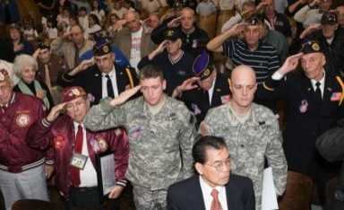 P.S. 216 salutes visiting jewish war veterans