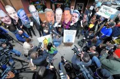 AY protesters march on groundbreaking