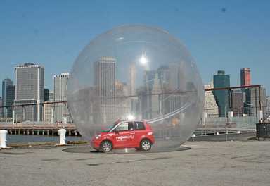 Our man drives an electric car