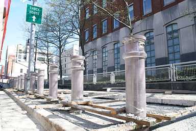 Never mind the bollards! Barricade on Flatbush is coming down