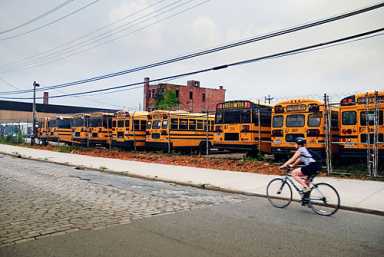 Idle theat! Hook bus lot violates state law
