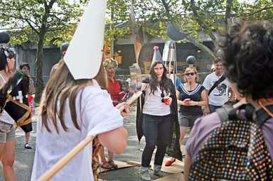 A chess match, but with much bigger pieces