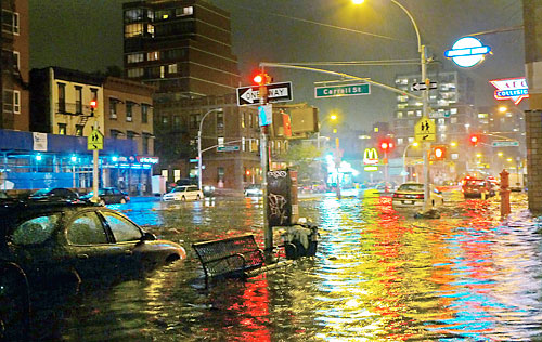 Hail? Yeah! Storm knocks out subway and floods Fourth Avenue — again