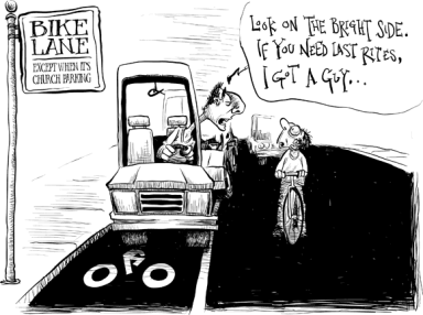 Roofus: No cars in bike lanes