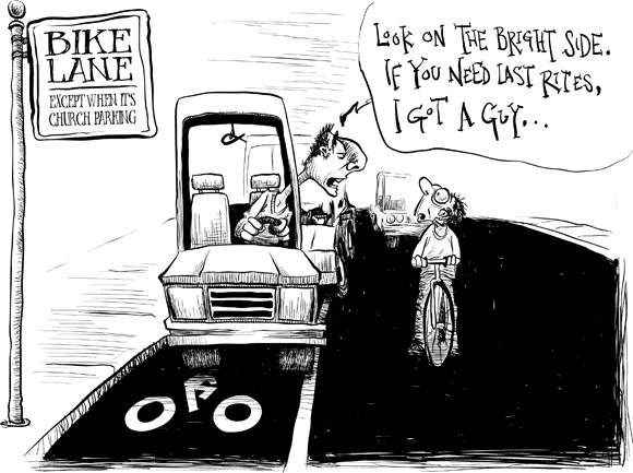 Roofus: No cars in bike lanes