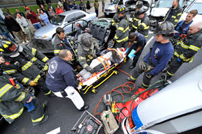 Six car pileup on Flatbush Avenue