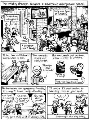 Our cartoonist says: Get a whisky at the Whiskey Brooklyn