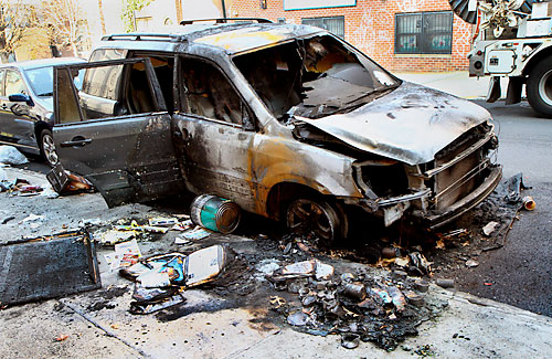 Firebomb! Thugs torch cars on 14th Street in Slope