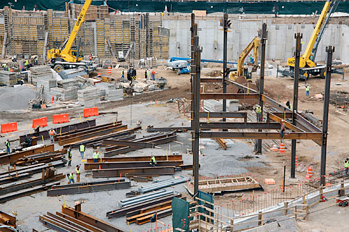 Ratner is finally a man of steel as first girders go up