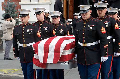 Hundreds mourn Greenpoint Marine at funeral