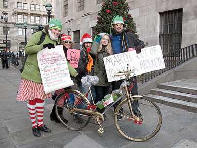 Marty looks bike gift in the mouth